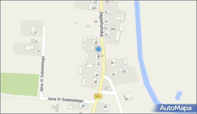 Zieluń-Osada, Jagiellońska, 30, mapa Zieluń-Osada