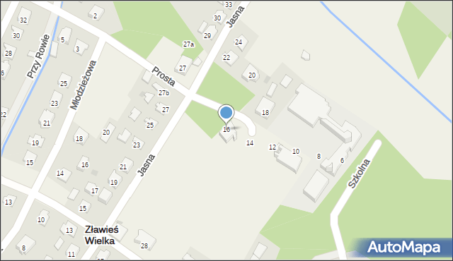 Zławieś Wielka, Jasna, 16, mapa Zławieś Wielka