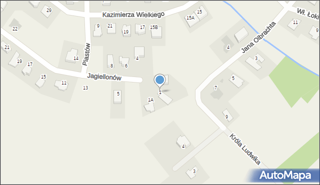 Złotoria, Jagiellonów, 1, mapa Złotoria