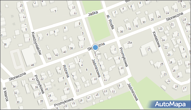 Złotów, Jaśminowa, 1, mapa Złotów