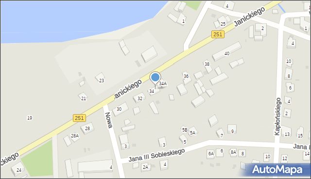 Żnin, Janickiego Klemensa, 34b, mapa Żnin