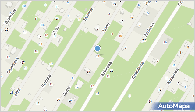 Zofiówka, Jasna, 13, mapa Zofiówka