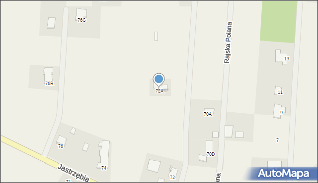 Żołędowo, Jastrzębia, 72A, mapa Żołędowo