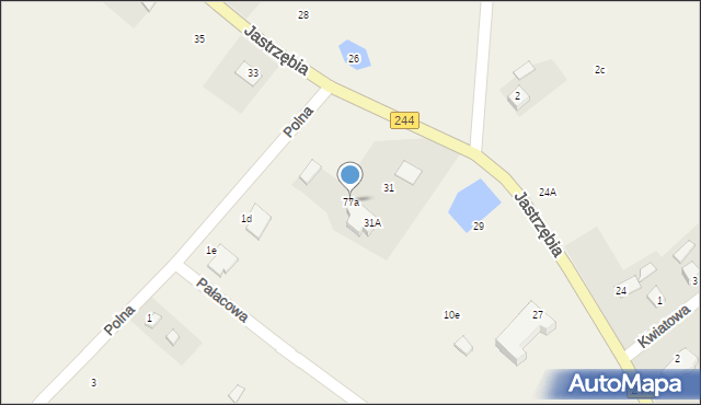 Żołędowo, Jastrzębia, 77a, mapa Żołędowo