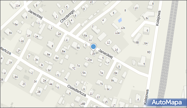 Żórawina, Janeckiej Reginy, 10, mapa Żórawina