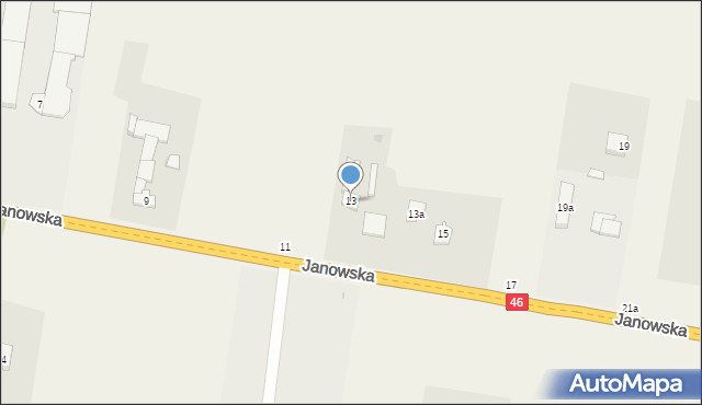 Zrębice, Janowska, 13, mapa Zrębice