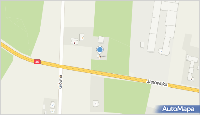 Zrębice, Janowska, 5, mapa Zrębice