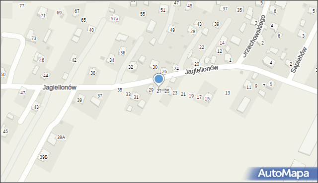 Żurawica, Jagiellonów, 27, mapa Żurawica