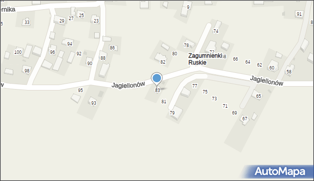 Żurawica, Jagiellonów, 83, mapa Żurawica