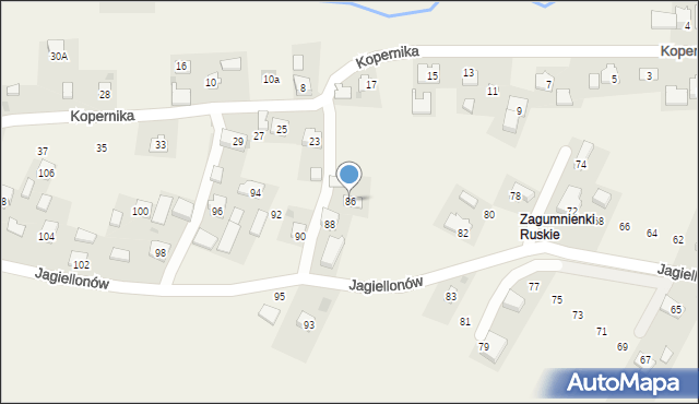 Żurawica, Jagiellonów, 86, mapa Żurawica