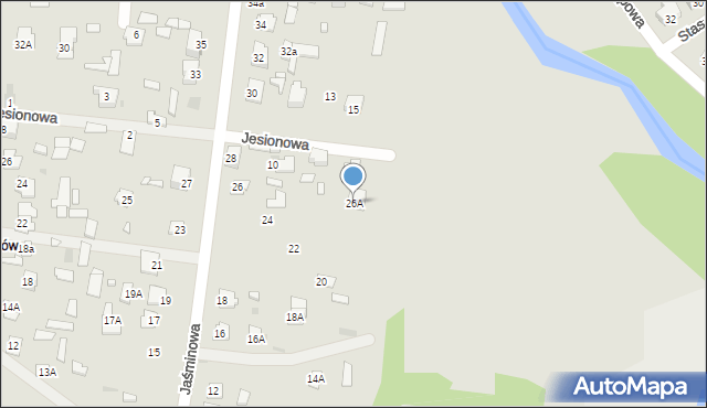 Zwierzyniec, Jaśminowa, 26A, mapa Zwierzyniec