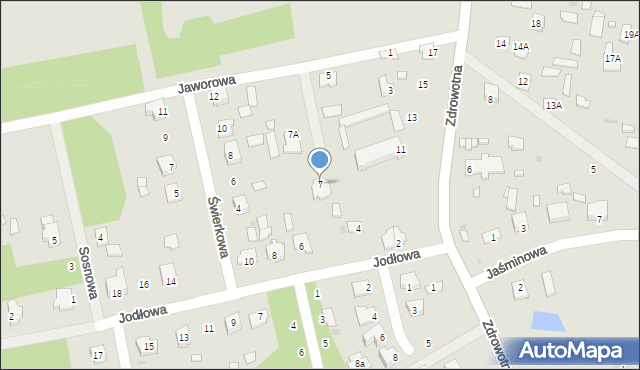 Zwierzyniec, Jaworowa, 7, mapa Zwierzyniec