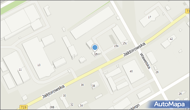 Żyrardów, Jaktorowska, 15a, mapa Żyrardów