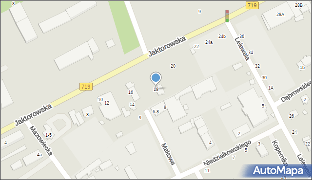 Żyrardów, Jaktorowska, 18, mapa Żyrardów