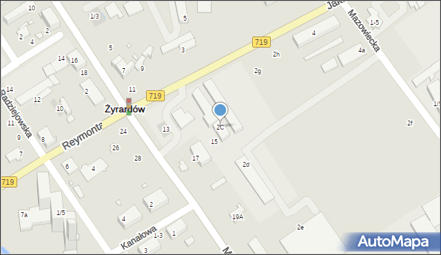 Żyrardów, Jaktorowska, 2C, mapa Żyrardów