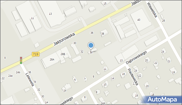 Żyrardów, Jaktorowska, 34, mapa Żyrardów