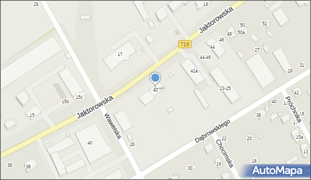 Żyrardów, Jaktorowska, 42, mapa Żyrardów