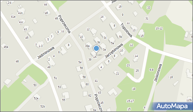 Żyrardów, Jarzębinowa, 1B, mapa Żyrardów