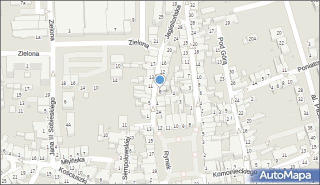 Żywiec, Jagiellońska, 6, mapa Żywiec