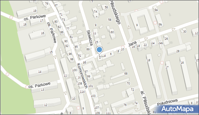 Żywiec, Jana, 2, mapa Żywiec