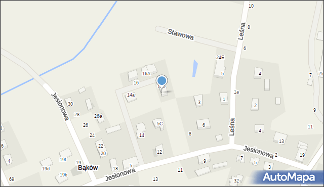 Bąków, Jesionowa, 16C, mapa Bąków