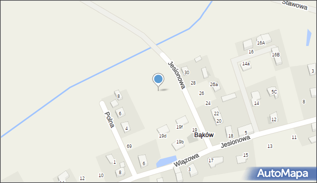 Bąków, Jesionowa, 21, mapa Bąków