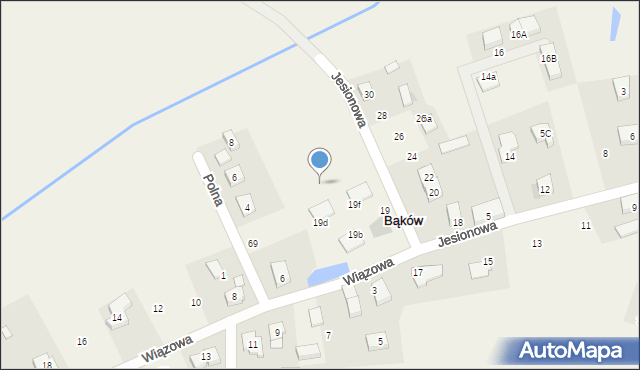 Bąków, Jesionowa, 21d, mapa Bąków