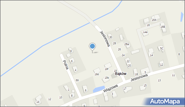 Bąków, Jesionowa, 21f, mapa Bąków