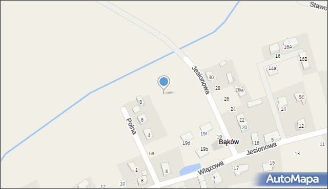 Bąków, Jesionowa, 21h, mapa Bąków