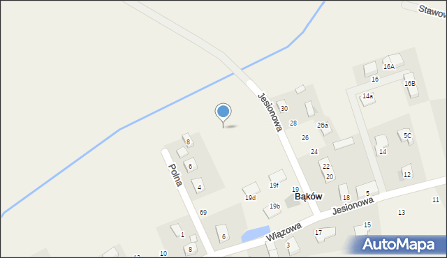 Bąków, Jesionowa, 21j, mapa Bąków