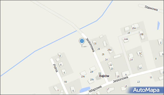 Bąków, Jesionowa, 21m, mapa Bąków
