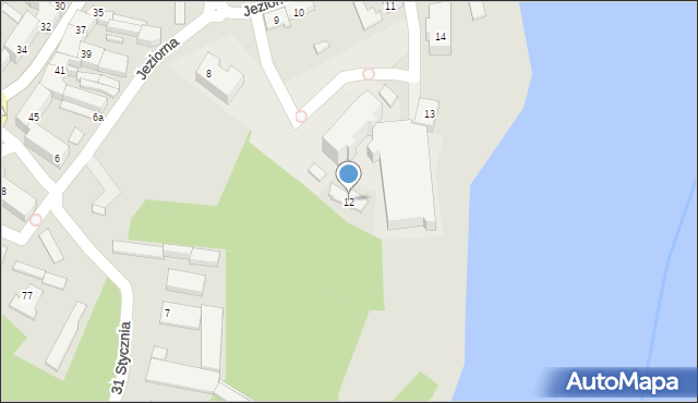 Barlinek, Jeziorna, 12, mapa Barlinek