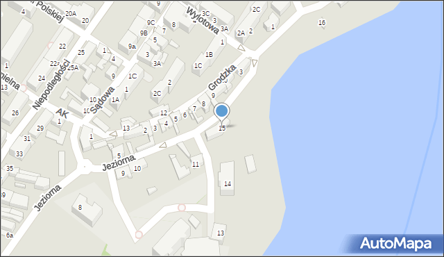 Barlinek, Jeziorna, 15, mapa Barlinek