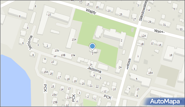 Bartoszyce, Jeziorna, 1, mapa Bartoszyce