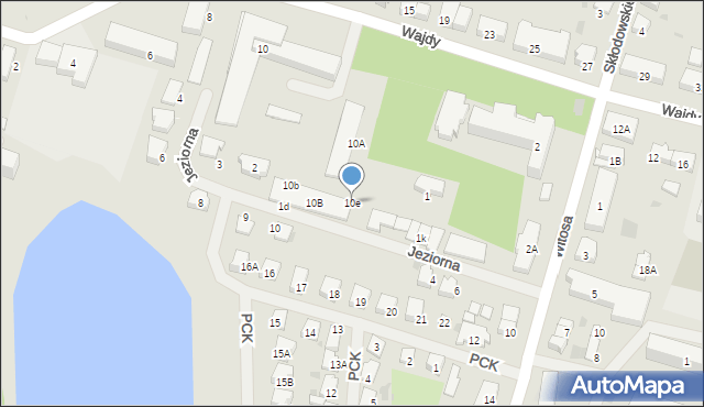 Bartoszyce, Jeziorna, 10e, mapa Bartoszyce