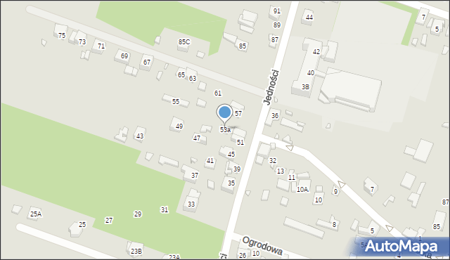 Będzin, Jedności, 53a, mapa Będzin