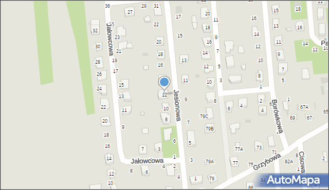 Biała Podlaska, Jesionowa, 12, mapa Białej Podlaskiej