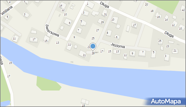 Białobrzegi, Jeziorna, 19, mapa Białobrzegi