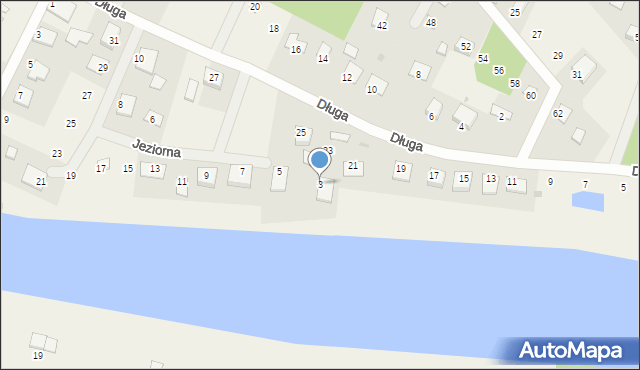 Białobrzegi, Jeziorna, 3, mapa Białobrzegi