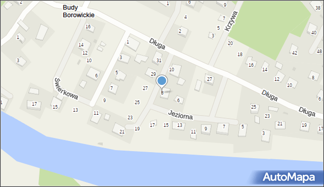 Białobrzegi, Jeziorna, 8, mapa Białobrzegi