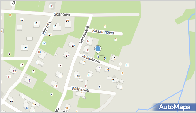 Białobrzegi, Jesionowa, 3, mapa Białobrzegi