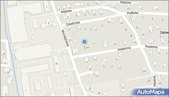 Bielsko-Biała, Jesienna, 3, mapa Bielsko-Białej