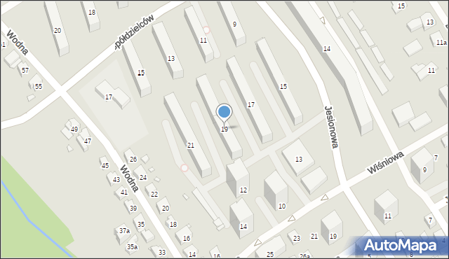Bielsko-Biała, Jesionowa, 19, mapa Bielsko-Białej