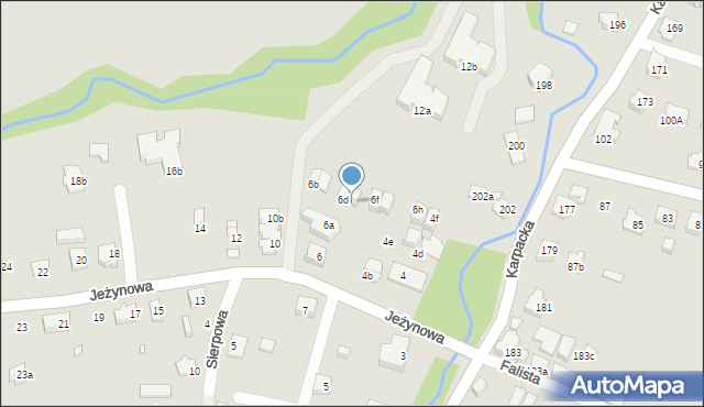 Bielsko-Biała, Jeżynowa, 6e, mapa Bielsko-Białej