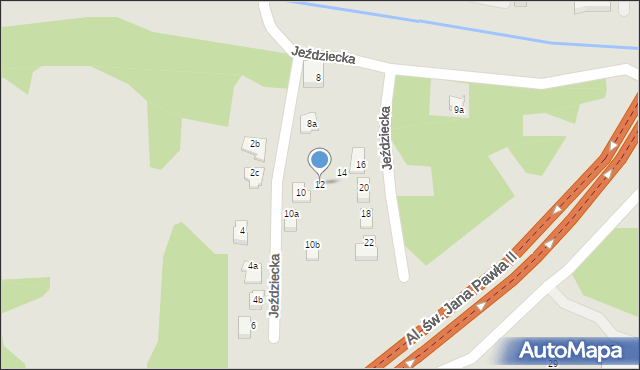 Bielsko-Biała, Jeździecka, 12, mapa Bielsko-Białej