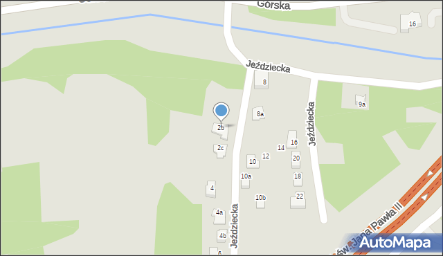 Bielsko-Biała, Jeździecka, 2b, mapa Bielsko-Białej