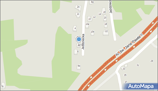 Bielsko-Biała, Jeździecka, 4b, mapa Bielsko-Białej