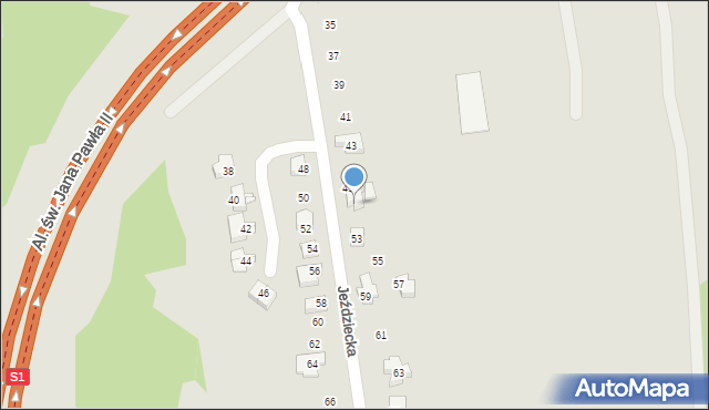 Bielsko-Biała, Jeździecka, 51, mapa Bielsko-Białej