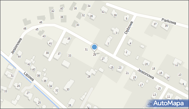 Biestrzyków, Jesionowa, 29, mapa Biestrzyków