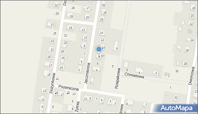 Biskupice, Jęczmienna, 8, mapa Biskupice